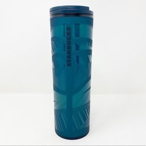 STARBUCKS LIMITED EDITION TEAL Etched Ribbon Swirl‎ Tumbler